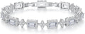14K Gold Square Moissanite Bracelet, Refined Design for Formal Wear, Adjustable Fit