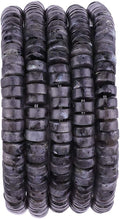 Natural Black Spectrolite Spacer Beads Caps Loose Semi Gemstone for Beading Jewelry Making 6mmx3mm 38cm