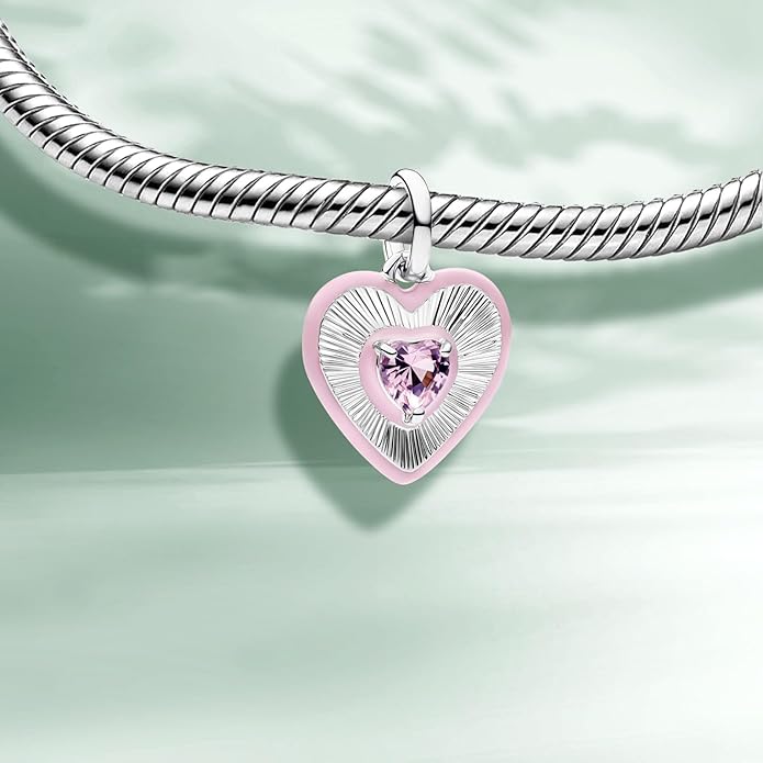 Family Mom Heart Charms 925 Sterling Silver Bead for Bracelets and Necklaces For Women Jewelry Present