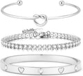 18 K Gold Plated Love Bangle Bracelet Stack Cuff Jewelry for Women Jewelry Set for Women Gift with Box