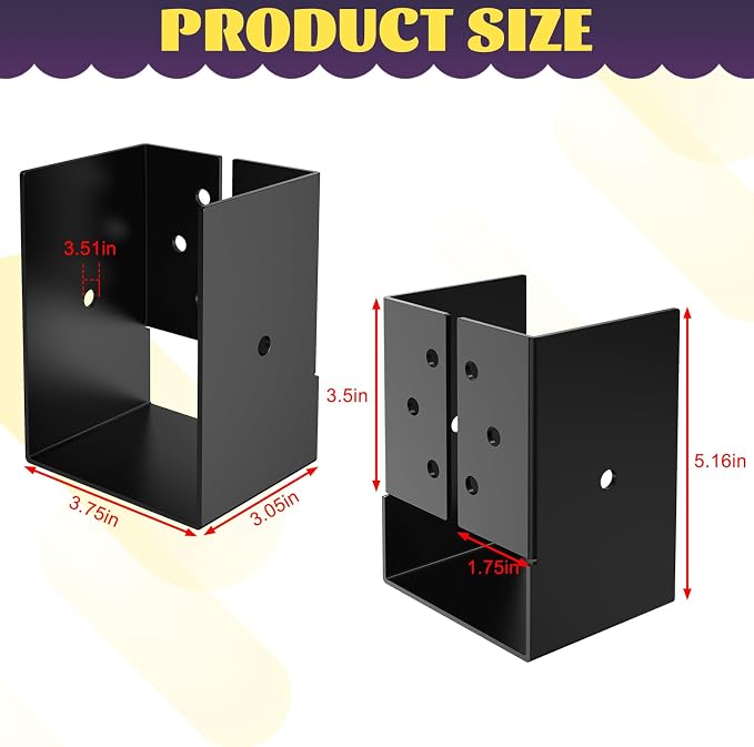 8 Pack 4"x6" Concealed Joist Hanger Bracket - Image 2
