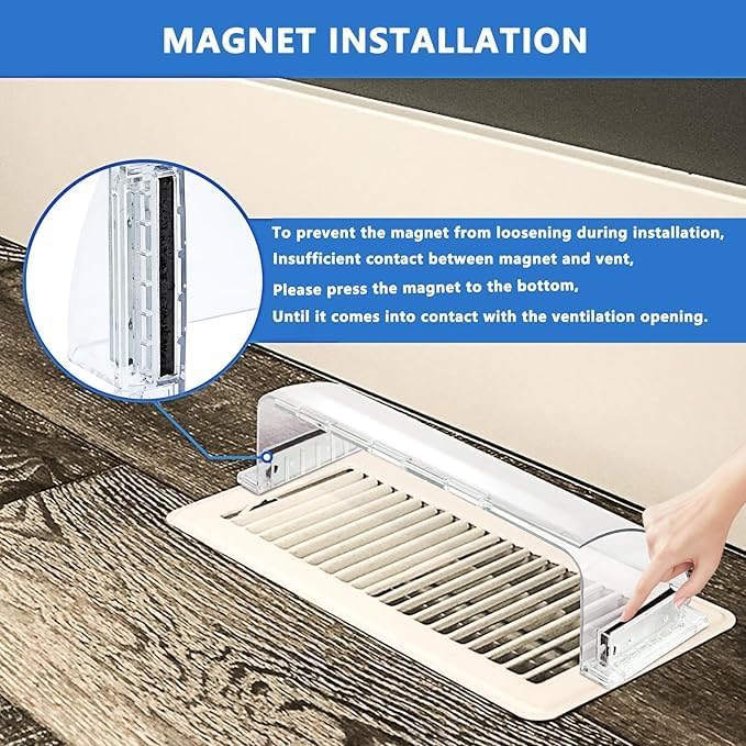 Air Vent Deflectors, Adjustable Magnetic, 9-15 Inches, 4 Pack - Image 3