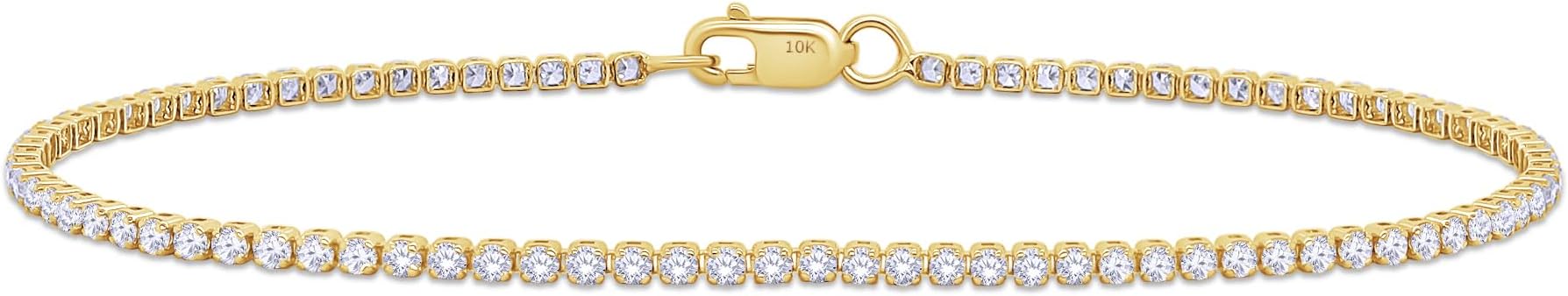 Tennis Bracelet for Women 1.10 to 1.30 Carat (ctw) Round Lab Grown Diamond Single Row Stacking Dainty Bracelets for Brides In 10K Solid Gold Or 925 Sterling Silver Jewelry Size-6.5 to 7.5 Inch