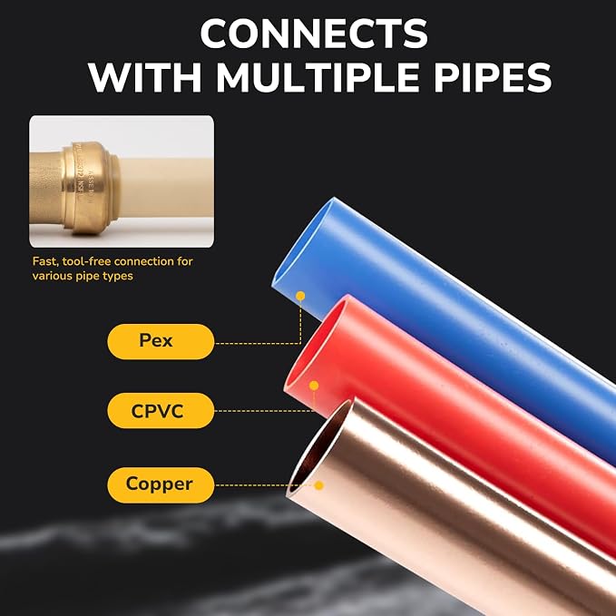 Push-Fit Reducing Coupling, 3/4" to 1/2" Brass Plumbing Fitting - Image 5