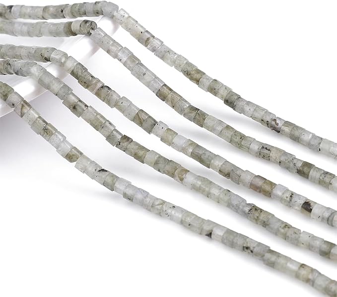 Natural Spectrolite Spacer Beads Caps Flat Round Loose Beads for Beading Jewelry Making 3mmx2mm 38cm