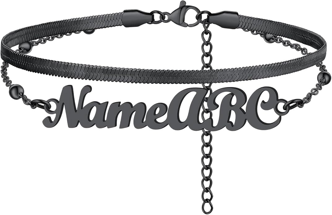 FindChic Custom Ankle Bracelets for Women, Stainless Steel Figaro/Cuban/Wheat/Rope/Herringbone Chain Anklets, Beach Foot Jewelry 8.5''-10.5'' Adjustable & Waterproof, with Gift Box