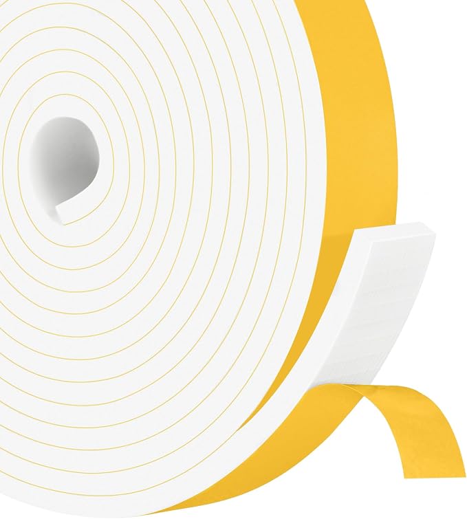 Foam Insulation Tape for Garage Door & AC, Strong Adhesive, 1x1/4in | Blocks by YIMIKI