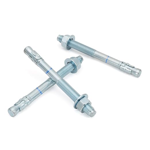 5/8" x 10" Concrete Anchors 5/8 inch Wedge Anchors Bolts Zinc Plated by HROMIGRY