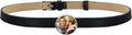 Custom4U Personalized Black Leather Choker Necklace with Picture/Name/Initials/Letters Charm,Custom Made Adjustable Choker Collar Gothic Punk Necklaces Jewelry Gifts for Women
