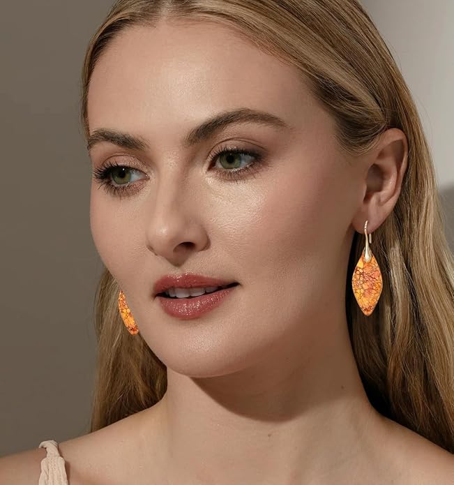 Natural Stone Earrings Multishape Dangle Drop Earrings Boho Stone Earring for Women