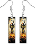 Earrings Handmade Bar Wood Earrings Light Weight Printed Image Dangle Earring Jewelry