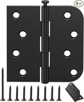 3 Pack Matte Black Door Hinges 4 Inch, Heavy Duty Exterior Hinges by AmzGod