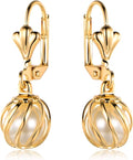 Barzel 18K Gold Plated Pearl Dangling Drop Earrings