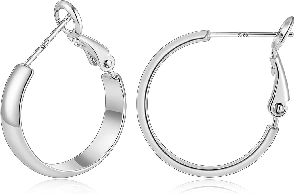 Gacimy 14K Gold Plated Hoop Earrings for Women, 14k Real Gold Plated with 925 Sterling Silver Post, Hypoallergenic Lightweight Thick Hoops Earrings for Women Trendy