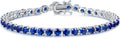 FANCIME Birthstone Bracelet Sterling Silver Gemstone Tennis Bracelets Fine Jewelry Wedding Bridal Prom Birthday Gift for Women Her, Length 7.2 Inch Width 4mm