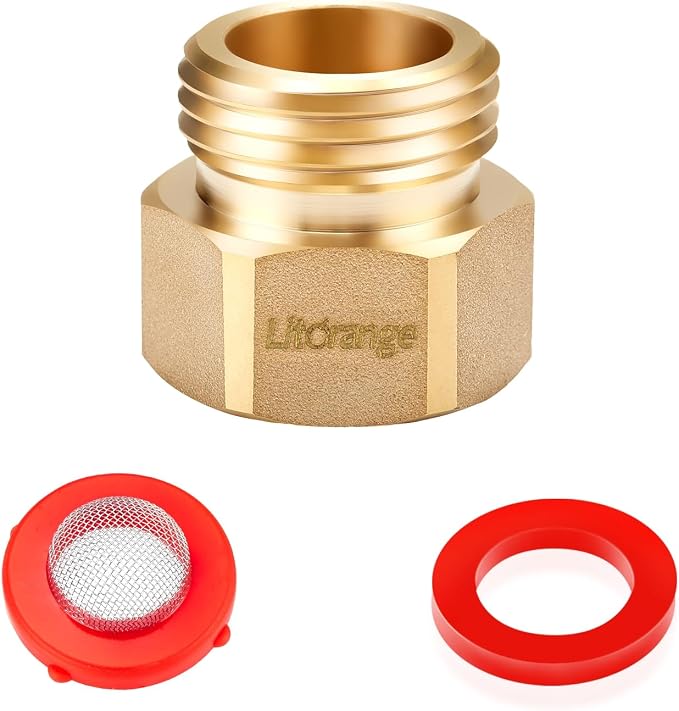 1 PCS Lead-Free Hose Bib Adapter, 1-1/16" Fine Thread Female x 3/4 GHT Male | by LitOrange