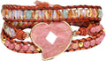 ZOSOJONA Women Wrap Bracelets Boho Natural Stone Jasper Turquoises Strand Bracelet Jewelry Collection