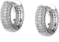 Solid Gold over S925 Sterling Silver 4-Row Moissanite Cuff Earrings, Seamless Huggie Design, Trendy Gift for Fashion-Forward Friends
