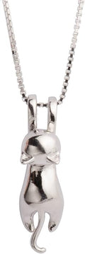 S.Leaf 925 Sterling Silver Cat Necklace Jewelry for Women Trendy Dainty Charm Pendant Necklaces Best Friend Birthday Gifts for Her Sister Mom Wife Womens