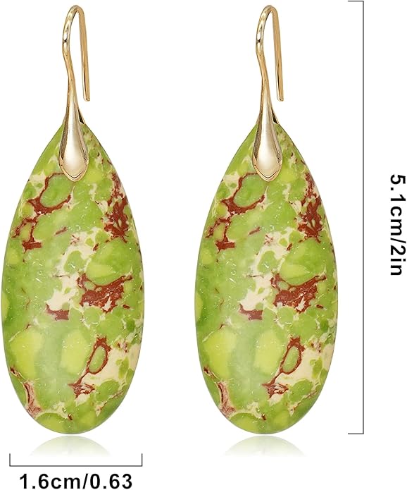 Natural Stone Earrings Waterdrop Stone Dangle Earrings for Women
