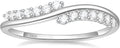 EAMTI 925 Sterling Silver Wedding Band for Women Cubic Zirconia Twisted Rope Half Eternity Band Ring Size 3-13