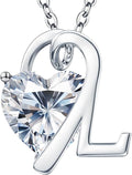 ForeverLove Heart Necklaces for Women, 4-2 Carats Heartshap Moissanite, Silver Pendant Jewelry, Anniversary Birthday Gifts for Wife, Girlfriend, Daughter, Mom