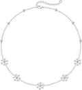 Zeffy Pearl Necklace 4MM/6MM/8MM Dainty Round Imitation Pearl Choker Necklace Wedding Pearl Necklace Delicate Jewelry for Women Simple Bridesmaid Jewelry Gifts