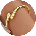 Eioi & Lmnm Gold Bangle Bracelets for Women, Chunky Gold Cuff Bracelet, Hinged Waterdrop Bangle, Statement Bracelet, Trendy Jewelry for Women