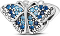 Parmuz 925 Sterling Silver Charm for Bracelet Necklace Dangle Love Mom Ocean travel Butterfly Party Charm Beads Pendants DIY Jewelry for Women