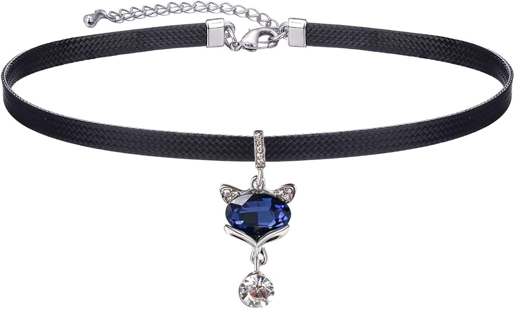 Yonhon Black Choker Necklace for Women,Gold/Siver Tone Choker Necklace with Elegant Pendantant
