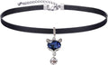 Yonhon Black Choker Necklace for Women,Gold/Siver Tone Choker Necklace with Elegant Pendantant
