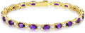 FANCIME 14K Gold Plated Birthstone Bracelets 4mm Sterling Silver Tennis Bracelets Gold Bracelets Birthday Jewelry Gifts for Women 7"