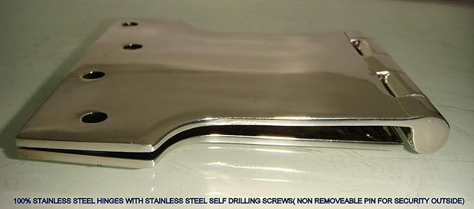 SSISKCON 4 Inch Parliament Door Hinge Wide Stainless Steel - Image 5