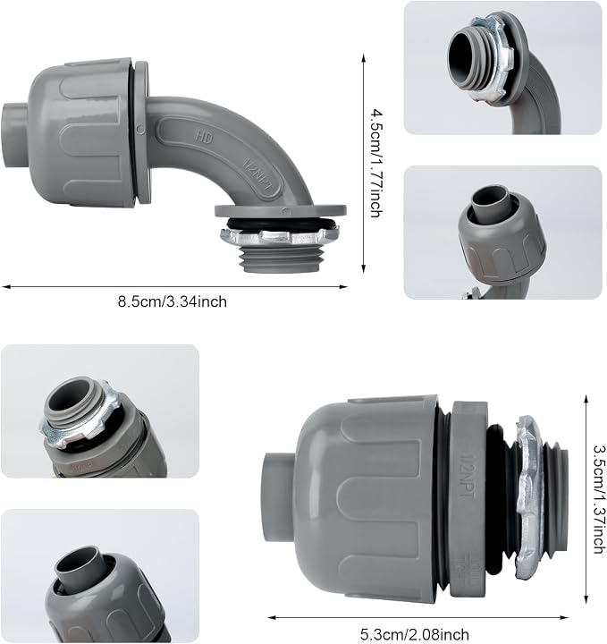 Electrical Conduit Kit 1/2" 4ft, AC Whip Kit, Liquid-Tight PVC Conduit | - Image 3