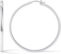 Gacimy Flatted Hoop Earrings for Women 14K Gold Plated with 925 Sterling Silver Post