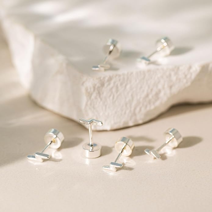 VRIUA 20G Tiny Flat Back Earrings for Women - 14K Gold/Silver Plated Small Flat Back Stud Earrings Hypoallergenic Cartilage Helix Piercing Jewelry