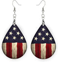 Teardrop Wood Earrings Light Weight Printed Image Dangle Jewelry, Fun and Funky