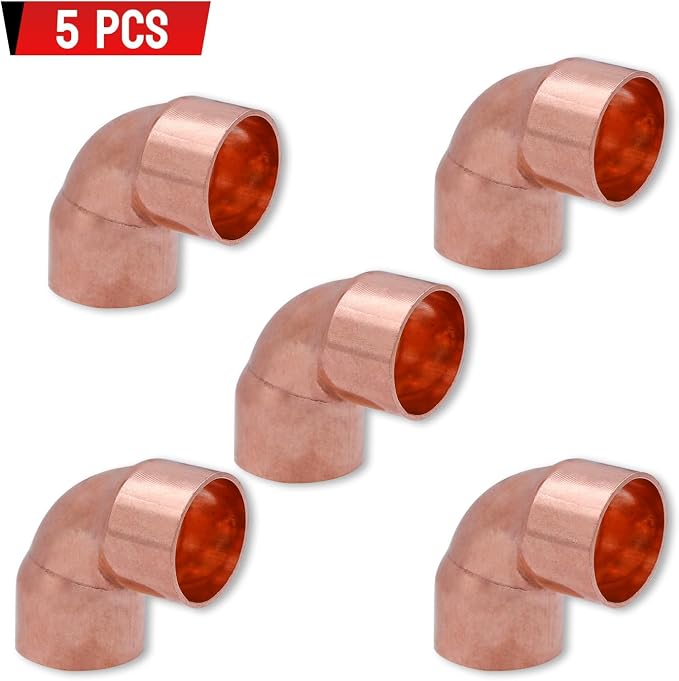 Copper Fitting, 90 Degree Elbow 1-1/8 Inch ID Welding Joint - Image 3