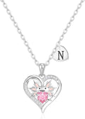 Macate Valentines Day Gifts for Her, 14K Gold Plated Heart Initial Pendant Axolotl Necklace Gold/silver Necklace Valentines Day Birthday Gifts for Women Teen