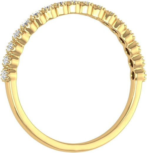 1/5 Carat Bezel Set Diamond Wedding Band Ring in 14K Solid Gold