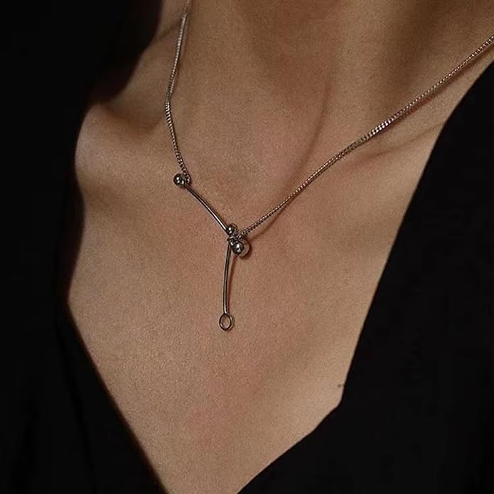 Snake Butterfly Necklace for Women Y2k Irregular Round Bead Pendant Women's Jewelry