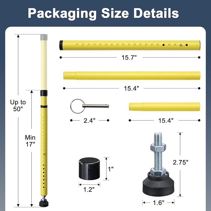 Sliding Door Security Bar, 17.7-50.5inch Heavy Duty Adjustable Sliding Patio - Image 7
