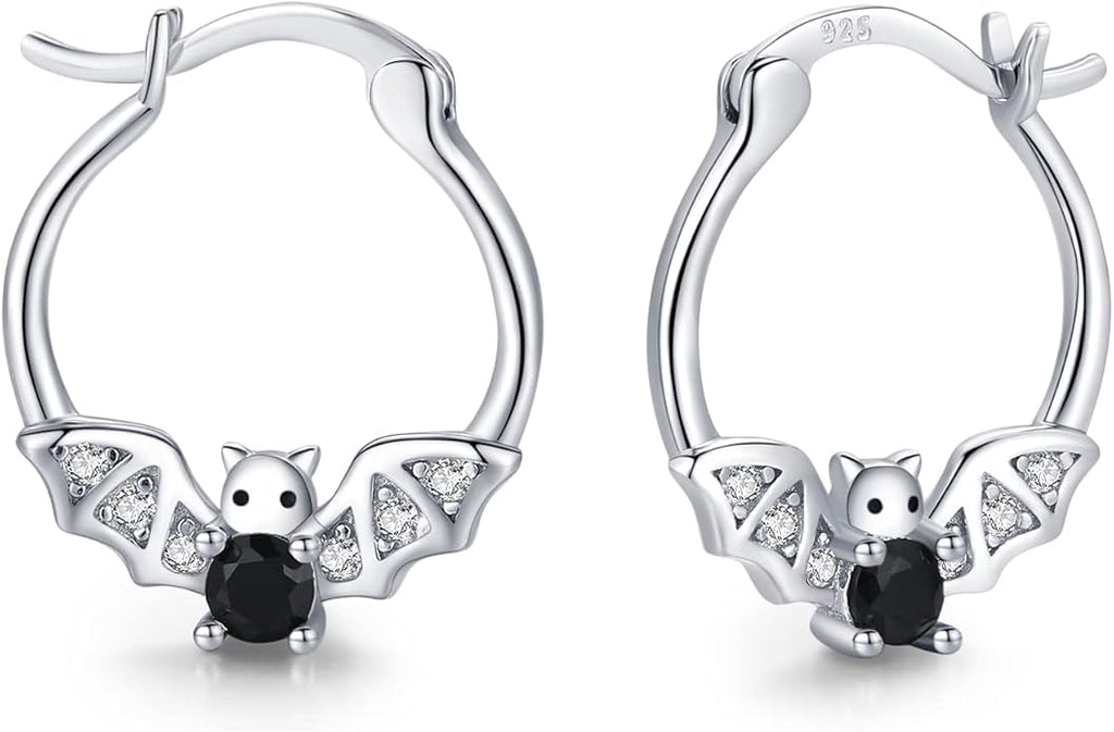 JUSTKIDSTOY Hypoallergenic Panda/Unicorn/Hummingbird/Dolphin Hoop Earrings for Women 925 Sterling Silver Animal Huggie Hoop Earrings Jewelry Gifts for Sensitive Ears