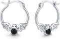 JUSTKIDSTOY Hypoallergenic Panda/Unicorn/Hummingbird/Dolphin Hoop Earrings for Women 925 Sterling Silver Animal Huggie Hoop Earrings Jewelry Gifts for Sensitive Ears