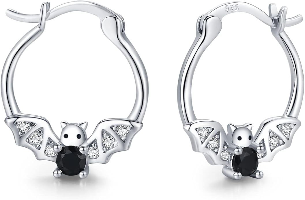 JUSTKIDSTOY Hypoallergenic Panda/Unicorn/Hummingbird/Dolphin Hoop Earrings for Women 925 Sterling Silver Animal Huggie Hoop Earrings Jewelry Gifts for Sensitive Ears