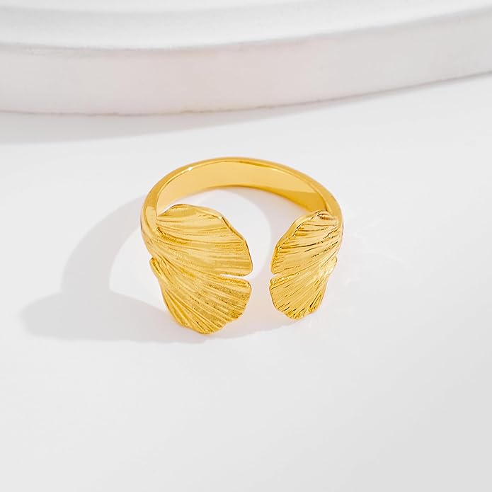 Cross Ring for Women 14 Gold Plated Hammered Texture Open Ring Size Adjustable Dainty Faith Christian Jewelry Gifts