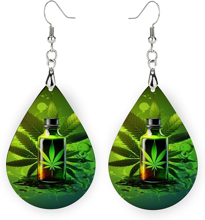 Teardrop Wood Earrings Light Weight Printed Image Dangle Jewelry, Fun and Funky Earrings