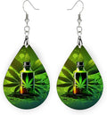 Teardrop Wood Earrings Light Weight Printed Image Dangle Jewelry, Fun and Funky Earrings