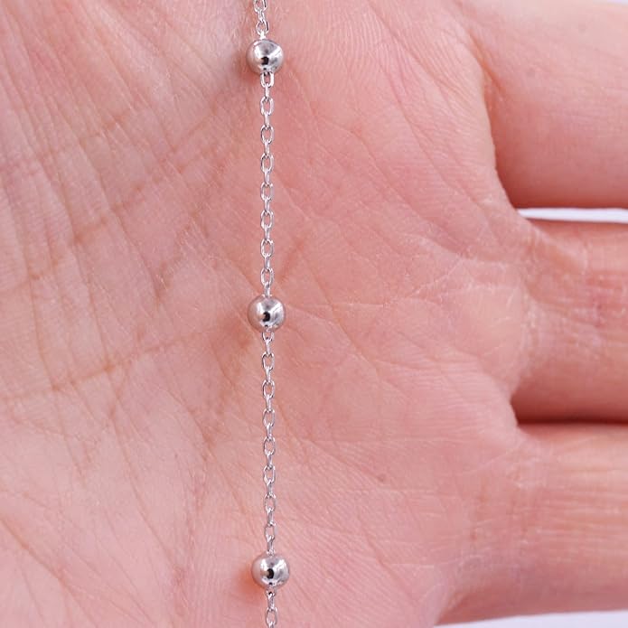 CHESKY 14k Gold Plated/Silver Plated Dainty Necklace for Women, Trendy Satellite Choker Necklace Thin Beaded Layered Choker Necklaces Discs Paperclip Chain Necklaces Womens Simple Jewelry