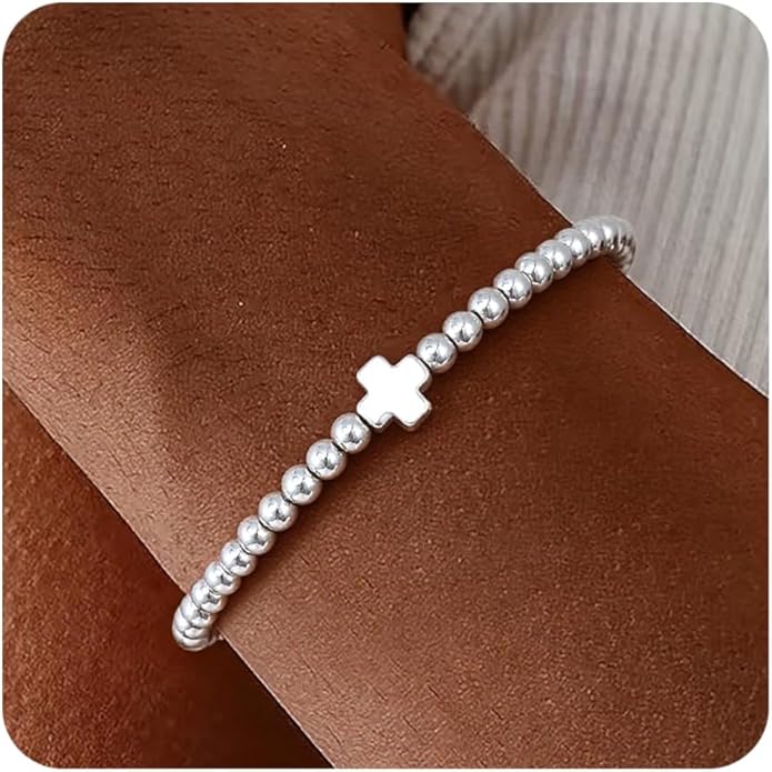 Gold Bracelets for Women 14K Gold Beaded Bracelets Stackable Bracelets for Women Gold Charm Bracelet Non Tarnish Gold Jewelry for Women Trendy